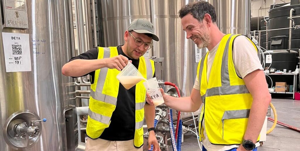 tasting beer with the head brewer at DEYA